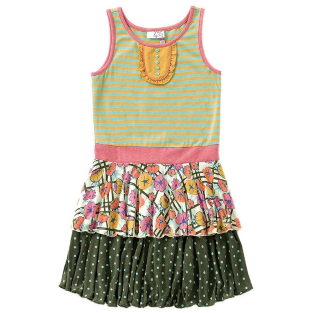 Matilda Jane Pink and Yellow Ruffled Sundress
